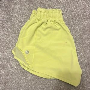 Lululemon lime green hotty hot shorts
